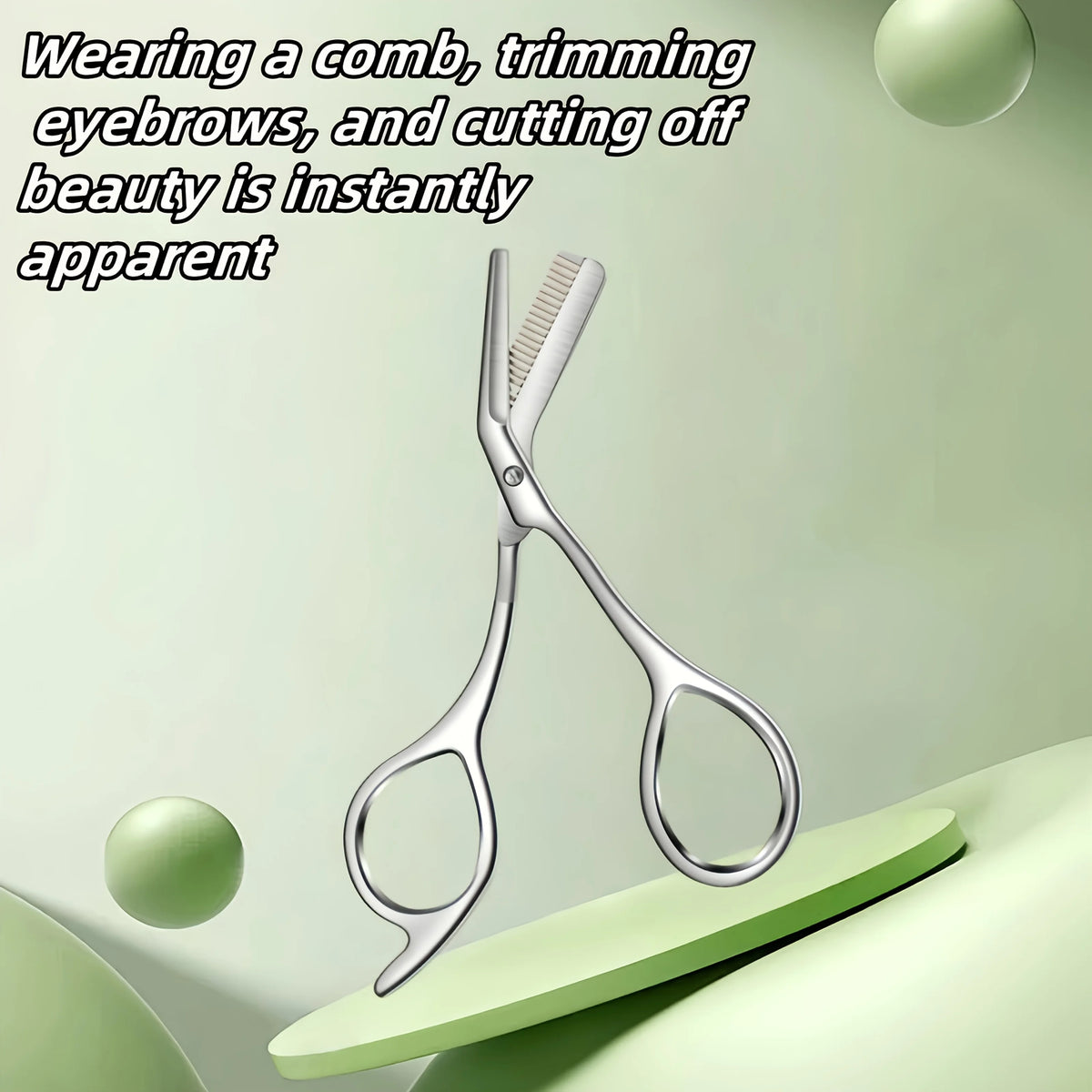Stainless Steel Eyebrow Scissors with Comb – Beard Trimming Eyebrow Grooming Scissors PLUSH