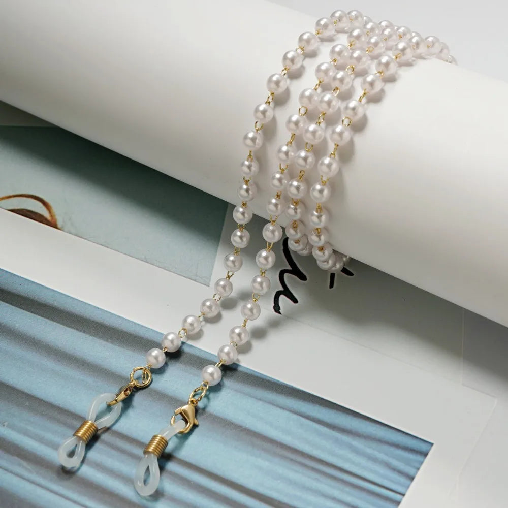 Pearl Bead Eyeglass Chain – Anti-Lost Glasses Holder Necklace Eyeglass Chain Lanyard PLUSH Style 6
