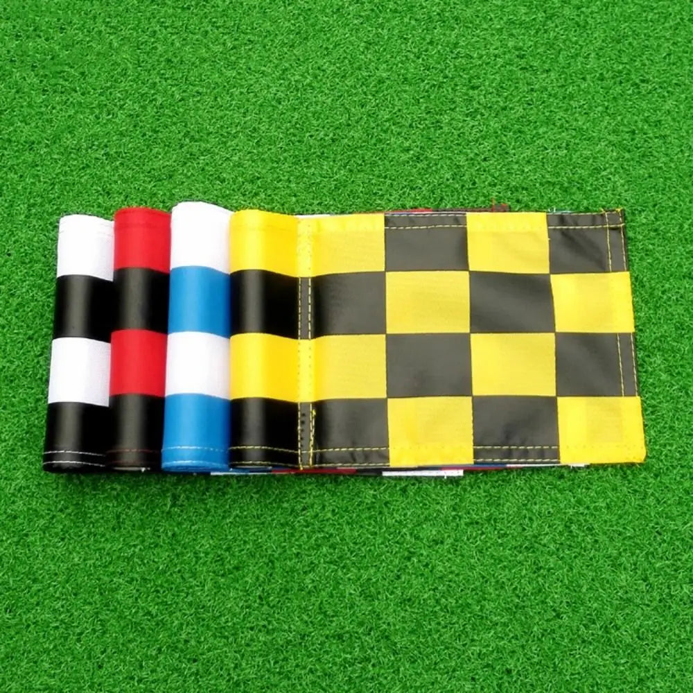 420D Nylon Golf Putting Green Flags with ABS Tube Pole Golf Training Flag PLUSH