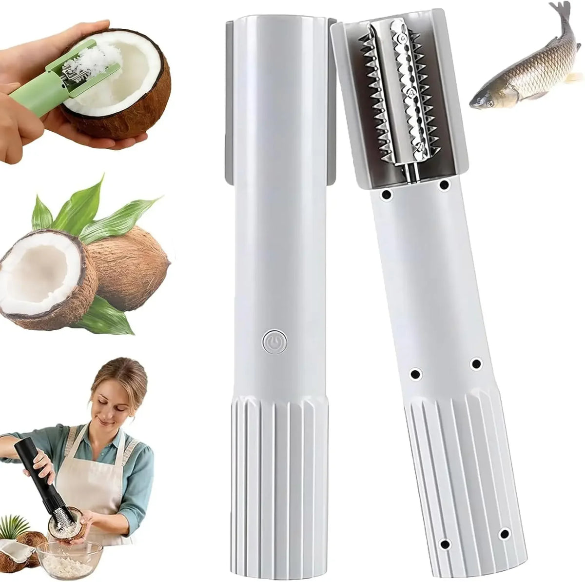 Wireless Electric Fish Scale Remover – Home & Commercial Electric Fish Scaler PLUSH White