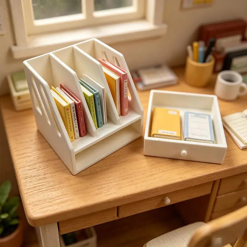 Miniature 1:12 File Basket – Dollhouse Desktop Storage Organizer Dollhouse Accessory PLUSH