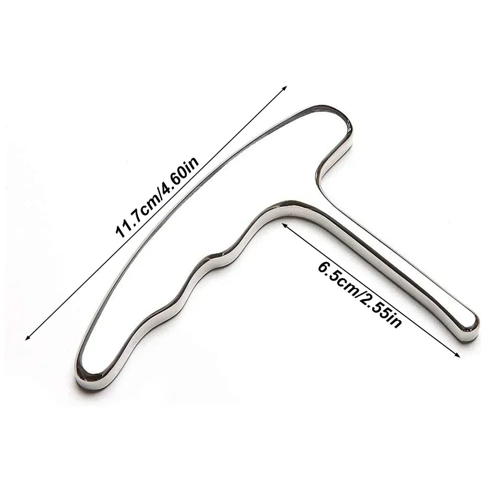Stainless Steel T-Bar Trigger Point Massage Tool | DUTRIEUX Trigger Point Massager PLUSH Type 1