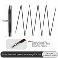 2-Pack Fiberglass Tent Poles – Adjustable Replacement Kit Tent Pole Kit PLUSH 4.1m 9 knots 8MM