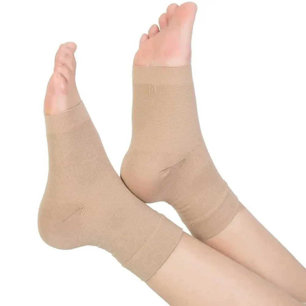 Elastic Gel Heel Cushion Pad – Nylon Ankle Support Insole Heel Cushion Pad PLUSH Beige M