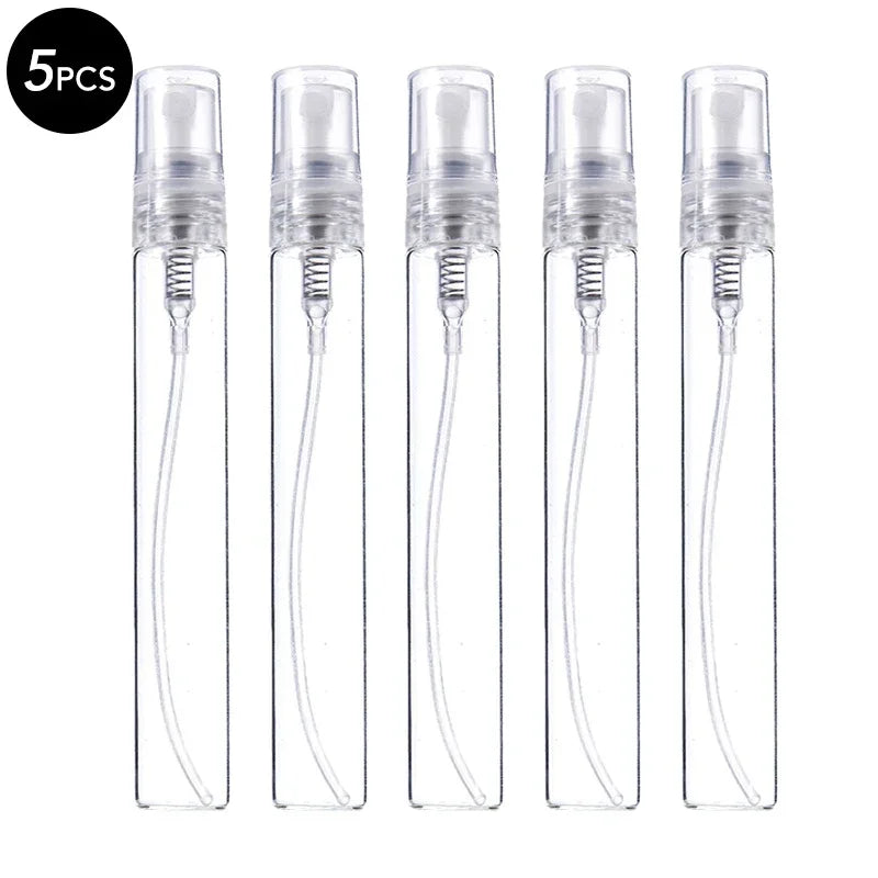 Mini Clear Glass Perfume Vials 3ml 5ml 10ml | 5 & 10 Pack Glass Perfume Vials PLUSH 5pcs 10ml