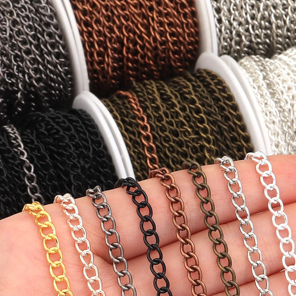 10 Yards 3x4mm Metal O-Shape Link Chain for DIY Jewelry Making Jewelry Making Chain PLUSH