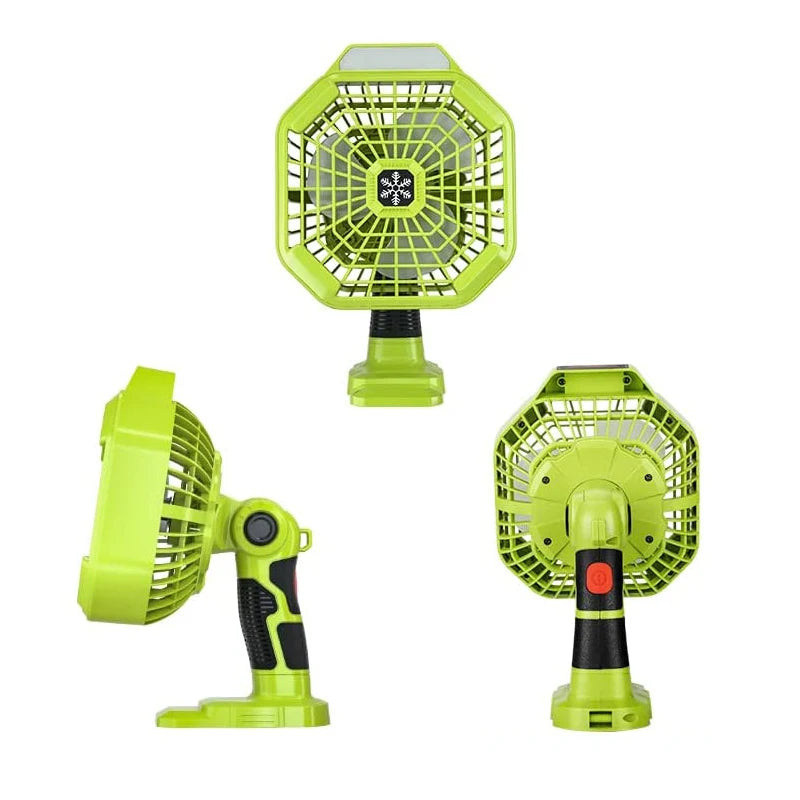 ZUIDID Battery Fan & Light for Ryobi 18V – 3-Speed LED Cordless Battery Fan PLUSH