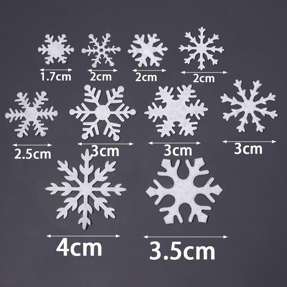 50pcs Felt Snowflake Ornaments – DIY Christmas Craft Decor Felt Craft Ornaments PLUSH