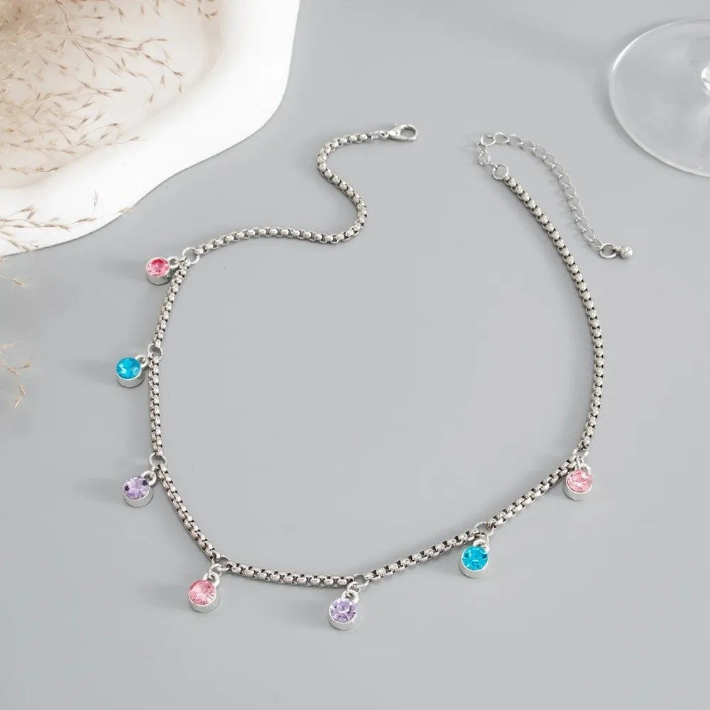 Y2K Rhinestone Choker Necklace & Ring Set – Imitation Pearl Jewelry Set PLUSH