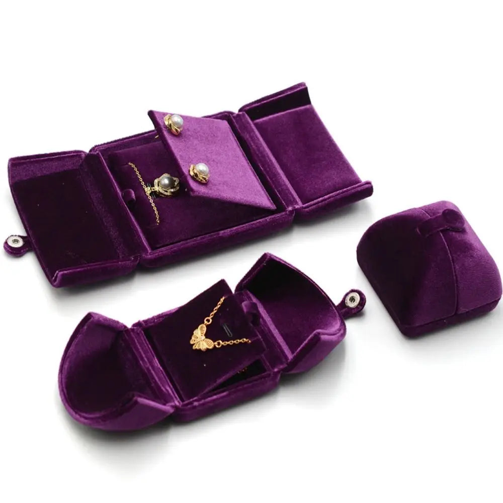 Velvet Jewelry Box – Ring, Necklace & Bracelet Organizer Jewelry Storage Box PLUSH