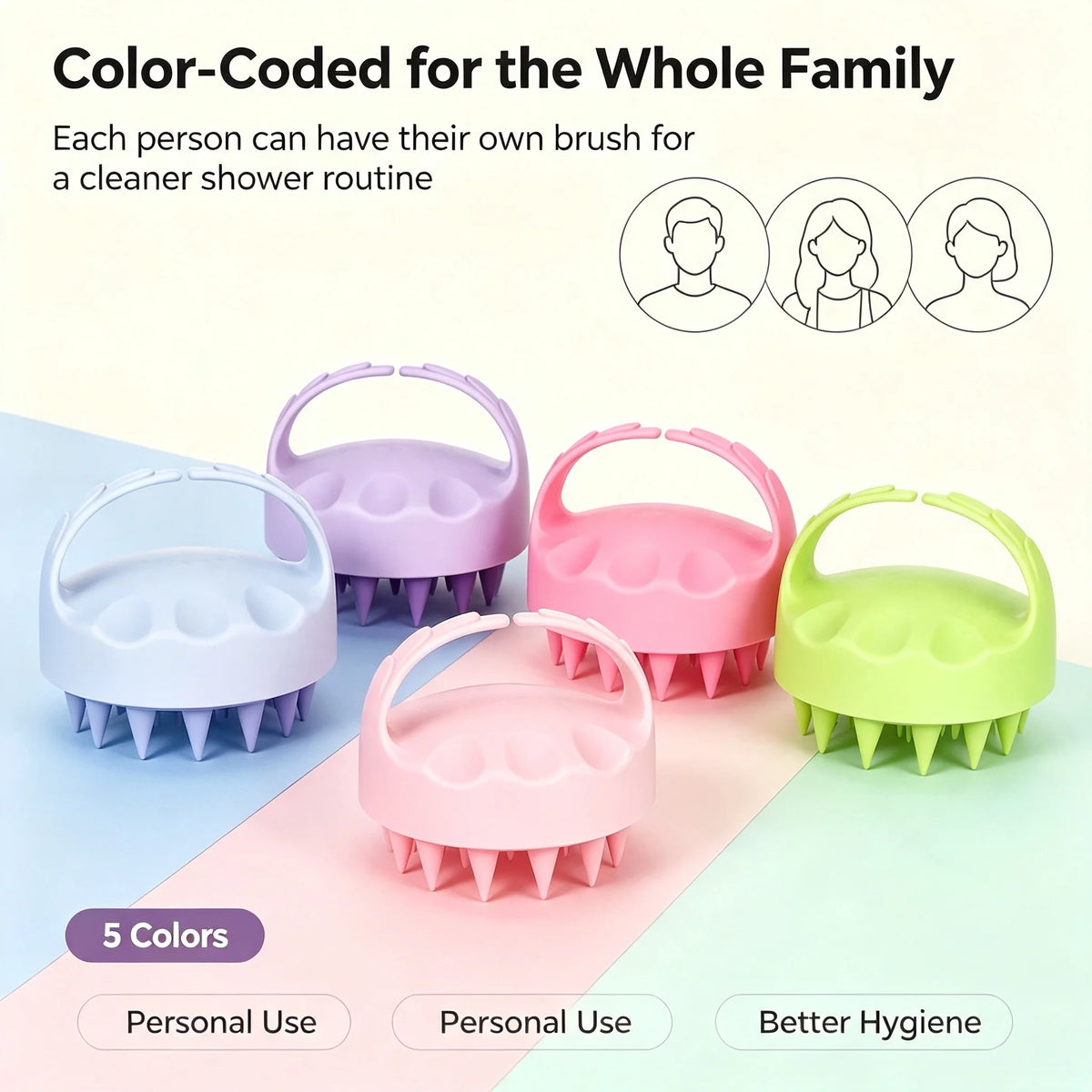 Silicone Scalp Massage Brush – Shampoo Scrubber Exfoliator Scalp Massage Brush PLUSH