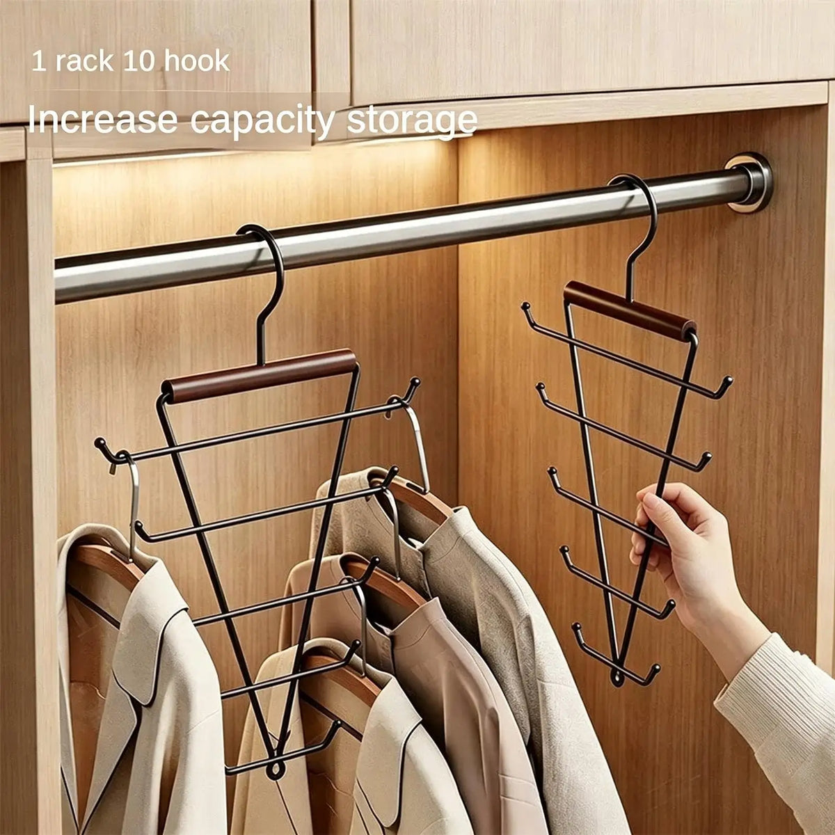 Rotating Double-Sided Vertical Clothes Hanger | Space-Saving Clothes Hanger Organizer PLUSH