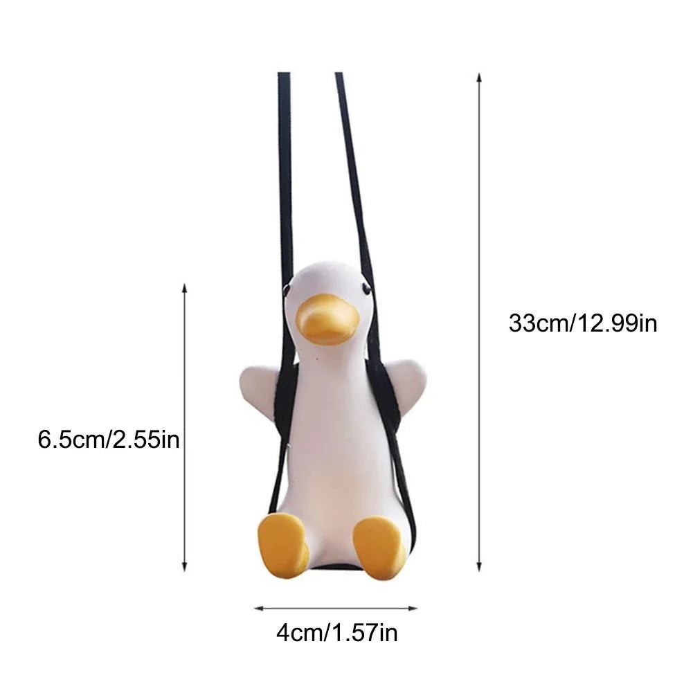 Swinging Duck Car Pendant – Rearview Mirror Ornament Car Mirror Ornament PLUSH