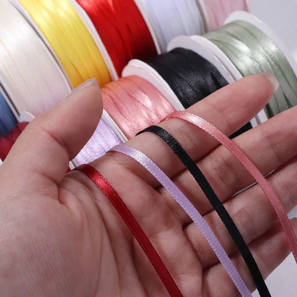 50 Yards 3mm Double-Sided Satin Ribbon – DIY Craft & Bows Satin Craft Ribbon PLUSH