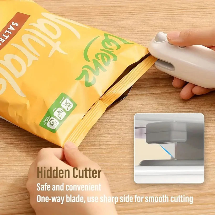 Mini Rechargeable Handheld Bag Sealer – Food Preservation Bag Sealing Machine PLUSH