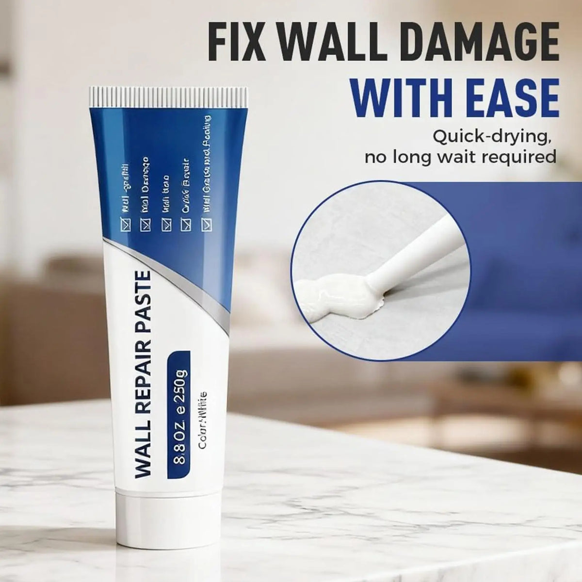 Drywall Repair Kit – Wall Hole & Crack Filling Paste + Scraper Wall Repair Kit PLUSH