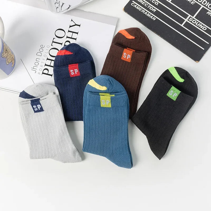 Men's Breathable Microfiber Tube Socks 5-Pack – Striped Men's Tube Socks PLUSH