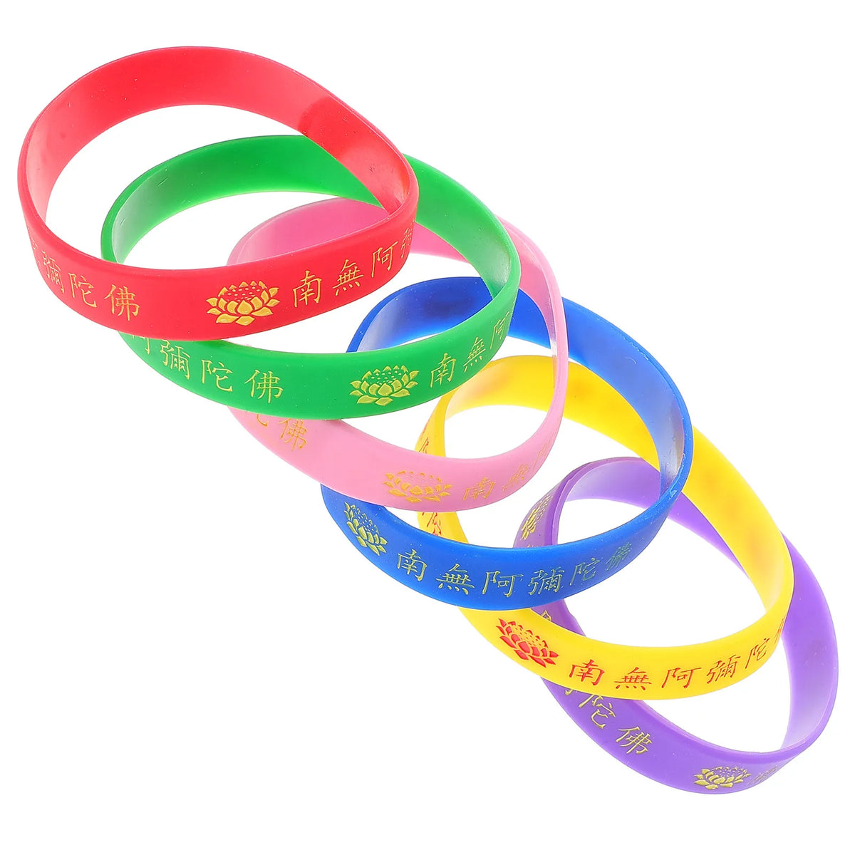 6pcs Amitabha Silicone Blessing Wristbands | Spiritual Bracelets Silicone Wristbands PLUSH