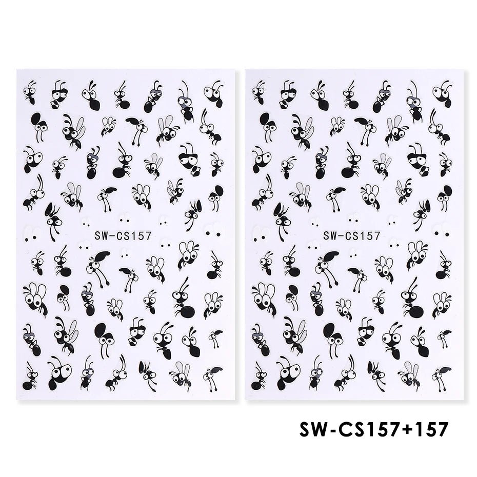 Cartoon Expression Nail Art Stickers 2pcs – DIY Decals Nail Art Stickers PLUSH SW-CS157 2pcs