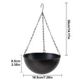 Metal Hanging Plant Basket – Round Wire Pot for Balcony & Garden Hanging Plant Basket PLUSH Black