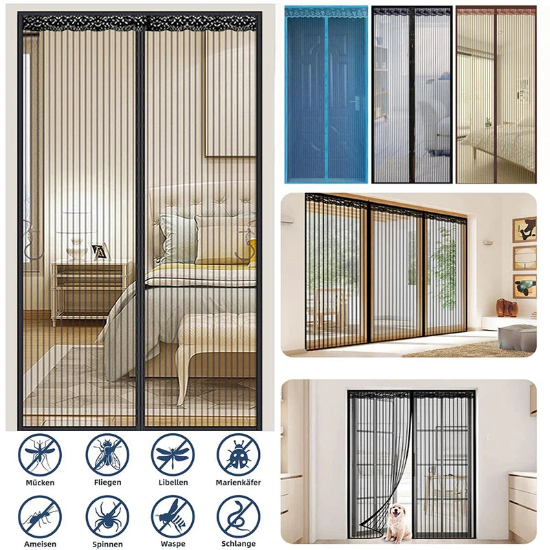 Magnetic Screen Door Mesh Curtain – Insect & Fly Net Mesh Door Screen PLUSH