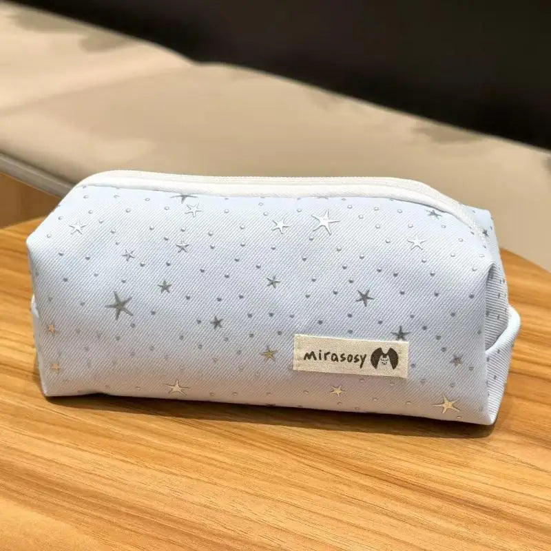 Multicolor Star Print Canvas Pencil Case | Large Zip Pouch Canvas Pencil Case PLUSH A1