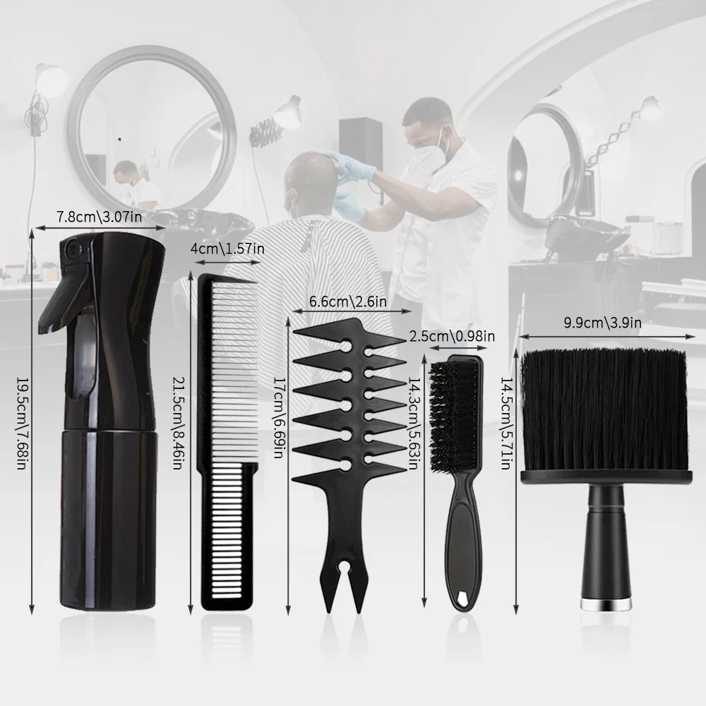 Black Hair Comb Set – Barber Tail & Styling Combs 3/4/5pcs Hair Comb Set PLUSH 5pcs set B
