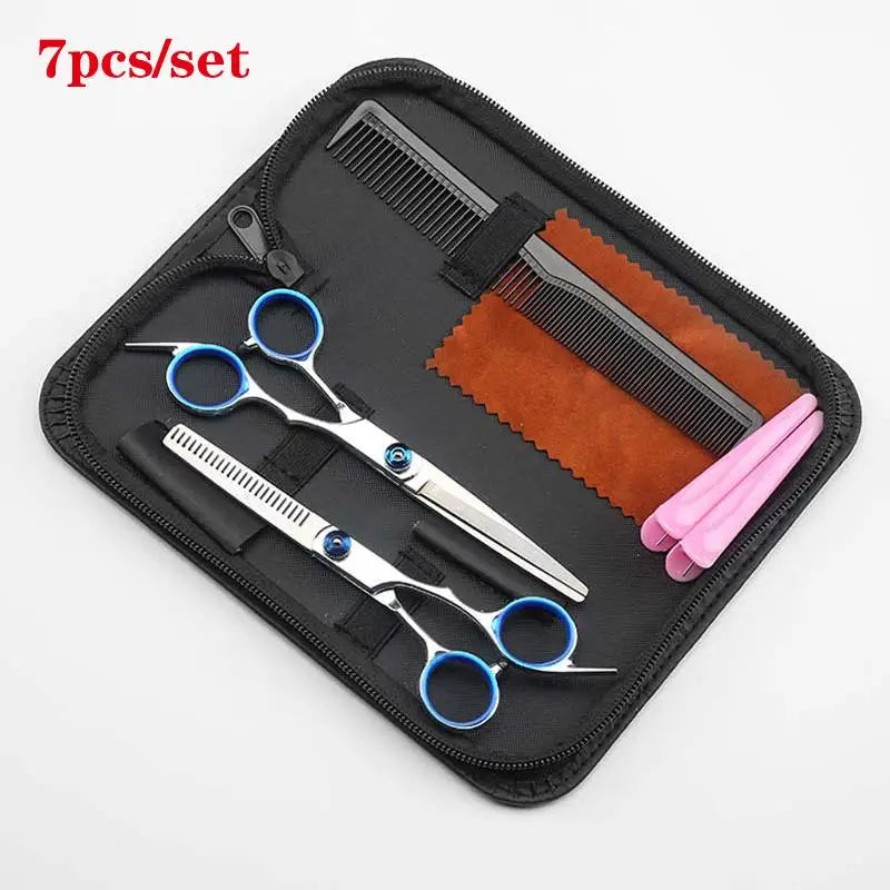 Professional 6" Hairdressing Scissors Set – Cutting & Thinning Hair Cutting Scissors PLUSH BU F
