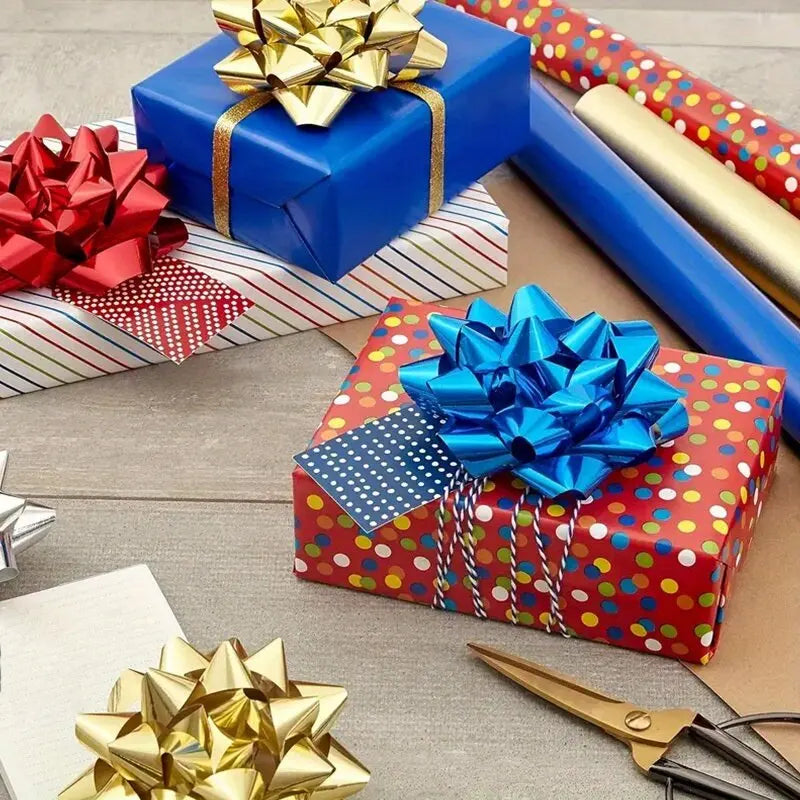 Metallic 3D Star Gift Box Decorations 12/24/36pcs – Ornaments Gift Box Decoration PLUSH