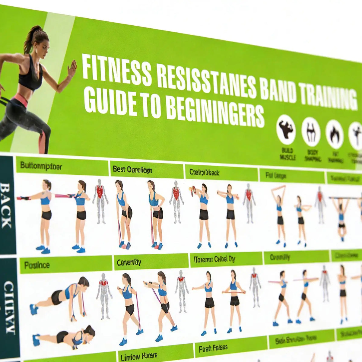 Yoga Pose & Fitness Exercise Chart Poster | Home Gym Wall Art Fitness Wall Poster PLUSH