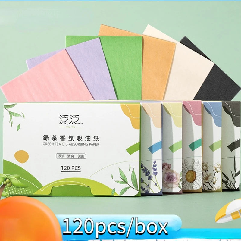 Rose Green Tea Oil Control Face Blotting Sheets 100–120pcs Face Blotting Sheets PLUSH