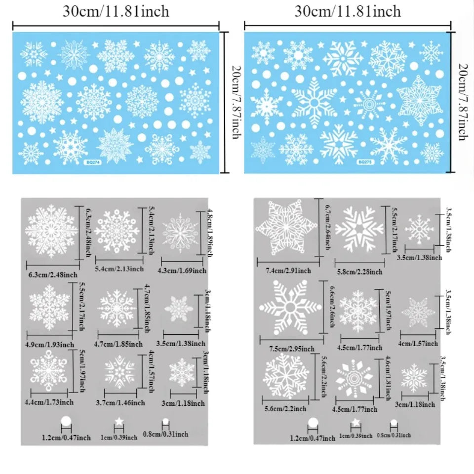 Snowflake Window Stickers – Christmas Window Decals 1 Set Holiday Window Decals PLUSH
