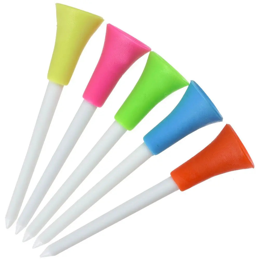 83mm Rubber Cushion Golf Tees – 50pcs Multicolor Plastic Pack Golf Tees PLUSH