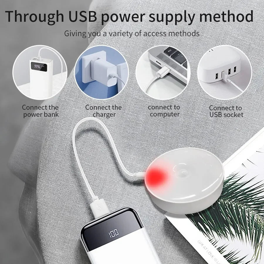 LED Motion Sensor Night Light USB Rechargeable Cabinet Lamp Motion Sensor Light PLUSH