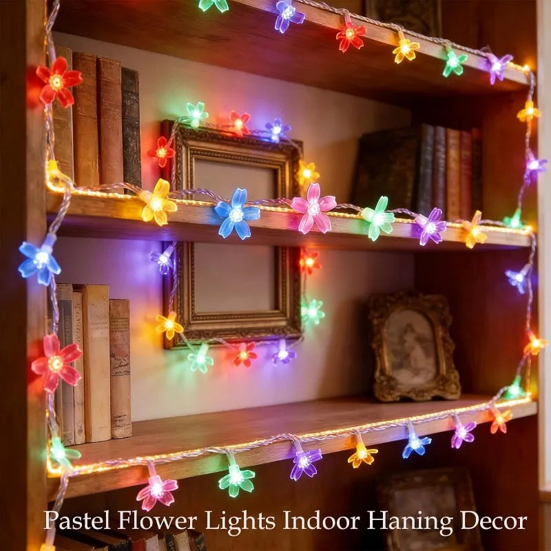 Solar Cherry Blossom LED String Lights – Garden & Party Decor Solar String Lights PLUSH