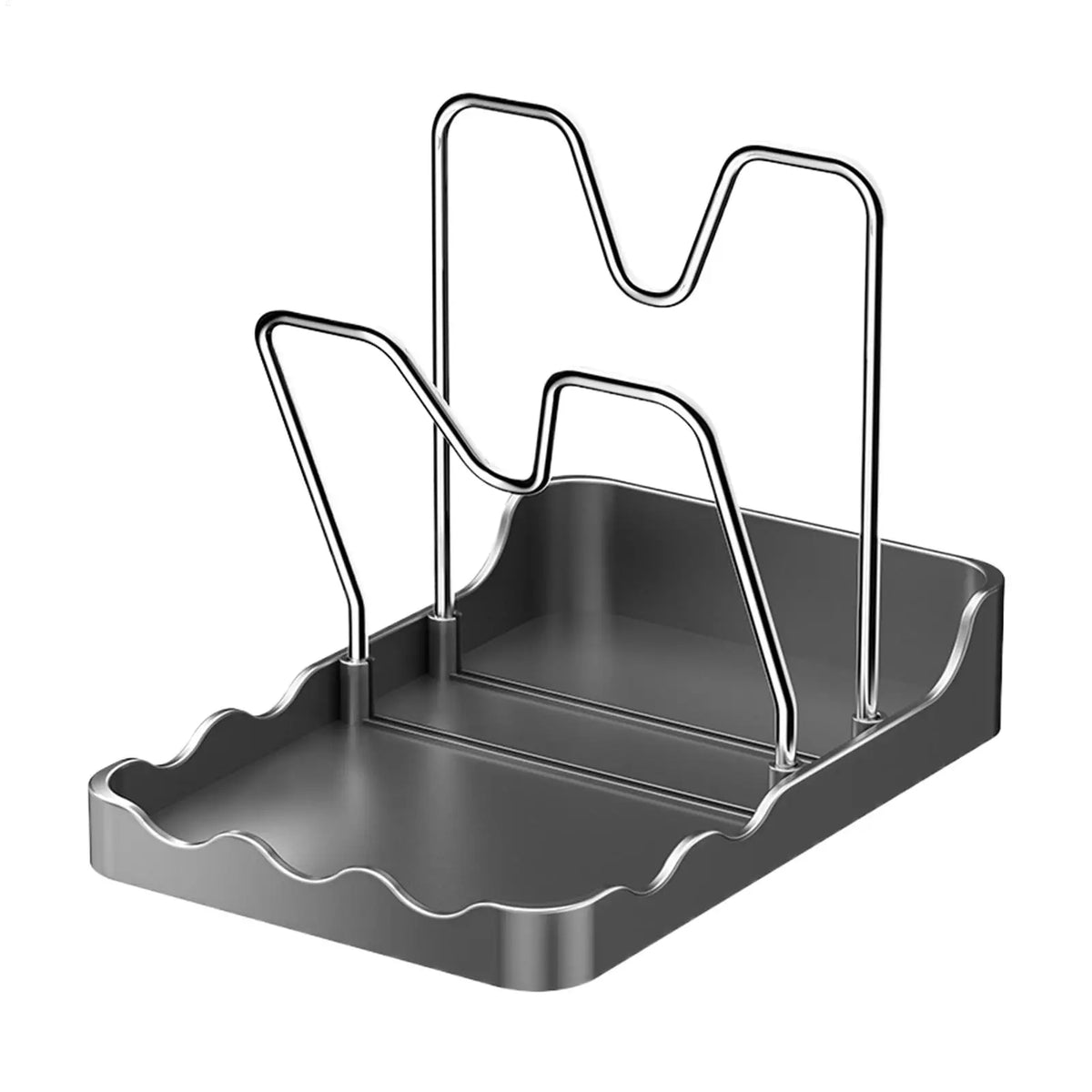 Double Layer Pan Lid Organizer Rack with Drip Tray Kitchen Lid Organizer PLUSH