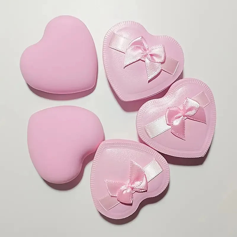 Heart Bow Air Cushion Powder Puff – Dry & Wet Use | Purple Makeup Powder Puff PLUSH