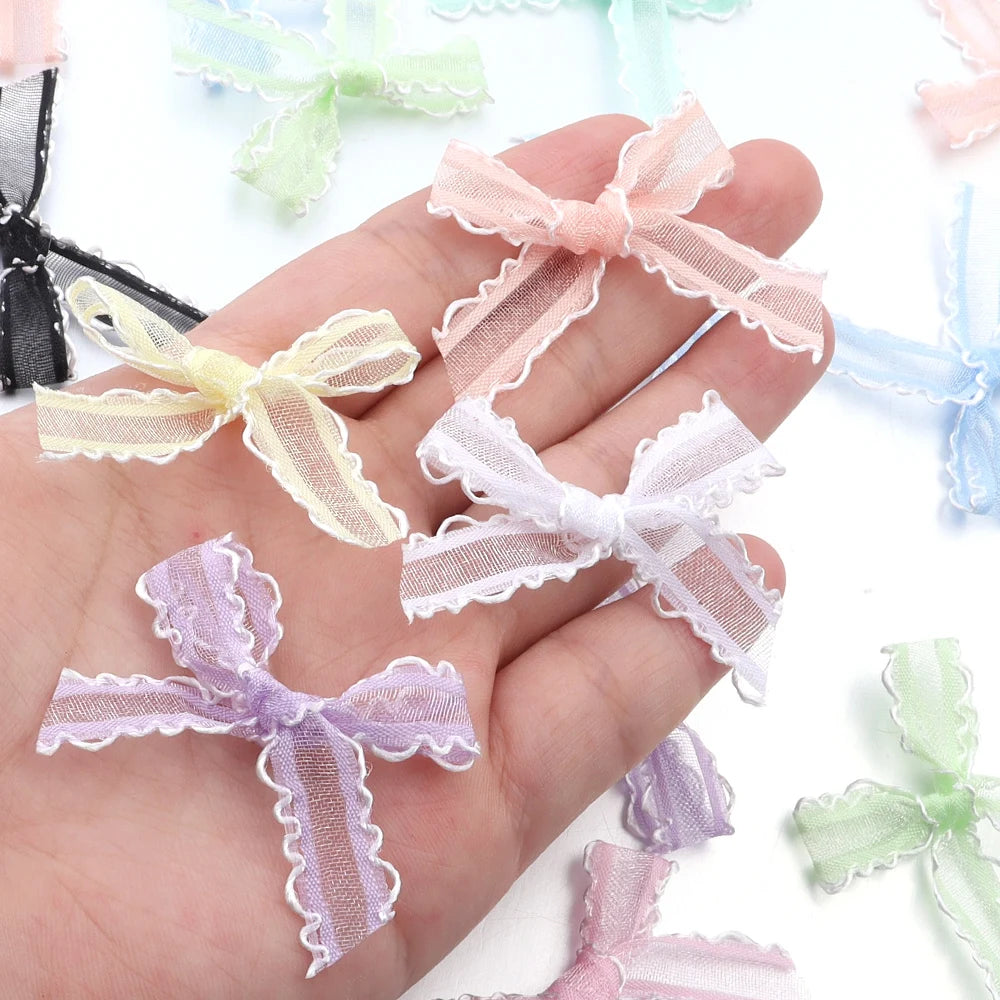 20pcs Mini Satin Ribbon Bows – Colorful DIY Craft Bowknots Ribbon Craft Bows PLUSH