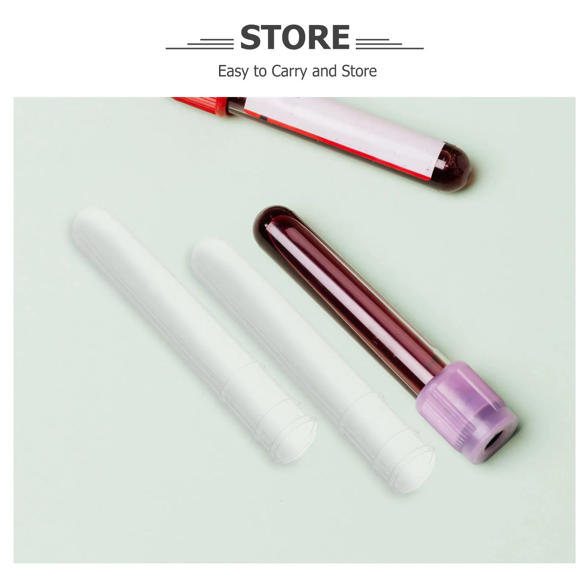100pcs Clear Plastic Test Tubes Storage Vials with Caps Plastic Test Tubes PLUSH