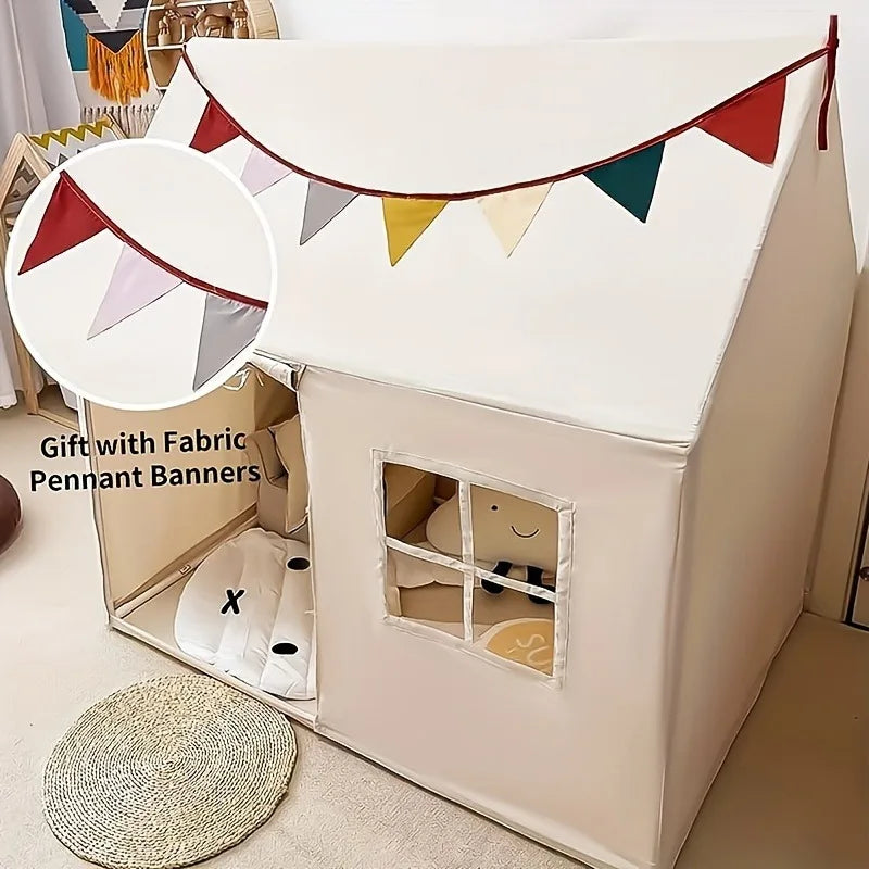 Kids Square Play Tent with Bottom Mat & Window – Indoor/Outdoor Kids Play Tent PLUSH
