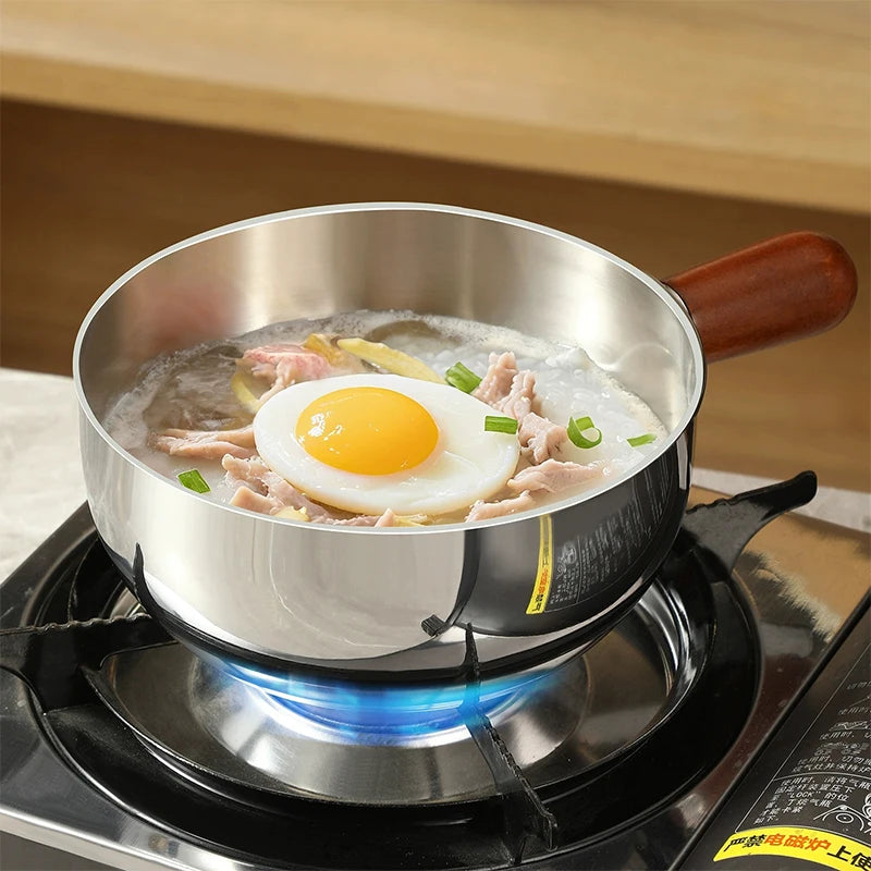 Stainless Steel Milk Pot with Wooden Handle | Compact Saucepan Compact Saucepan PLUSH