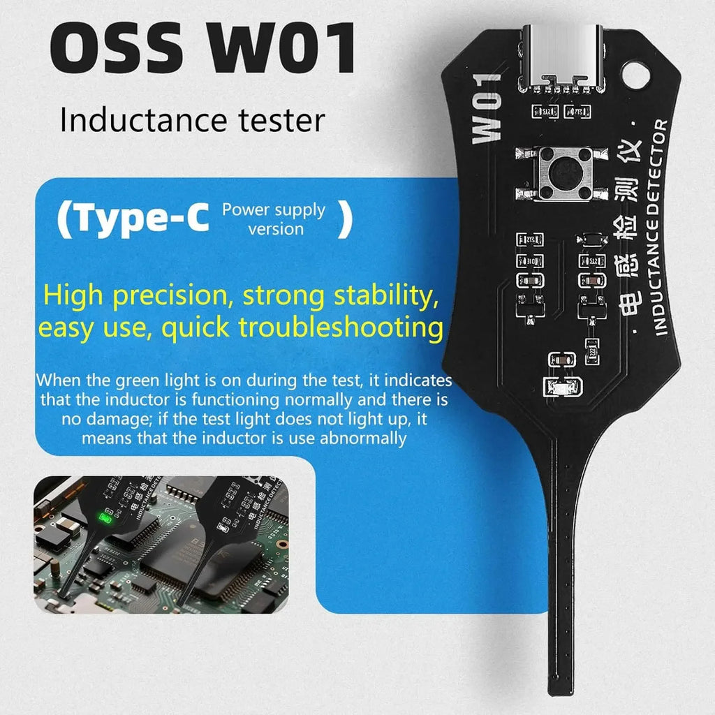 W01 Inductor Detector – Phone Motherboard Coil Tester Tool Electronics Repair Tool PLUSH