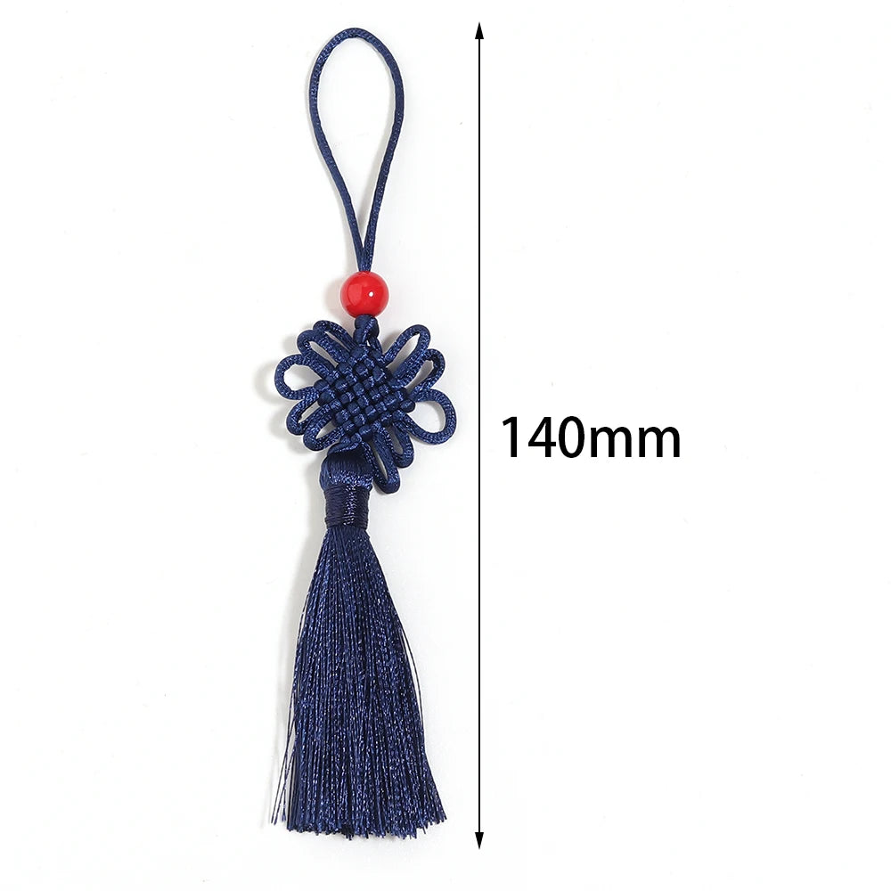 6pcs Chinese Knot Tassel Charms 140cm – DIY Jewelry & Decor Tassel Fringe Charms PLUSH