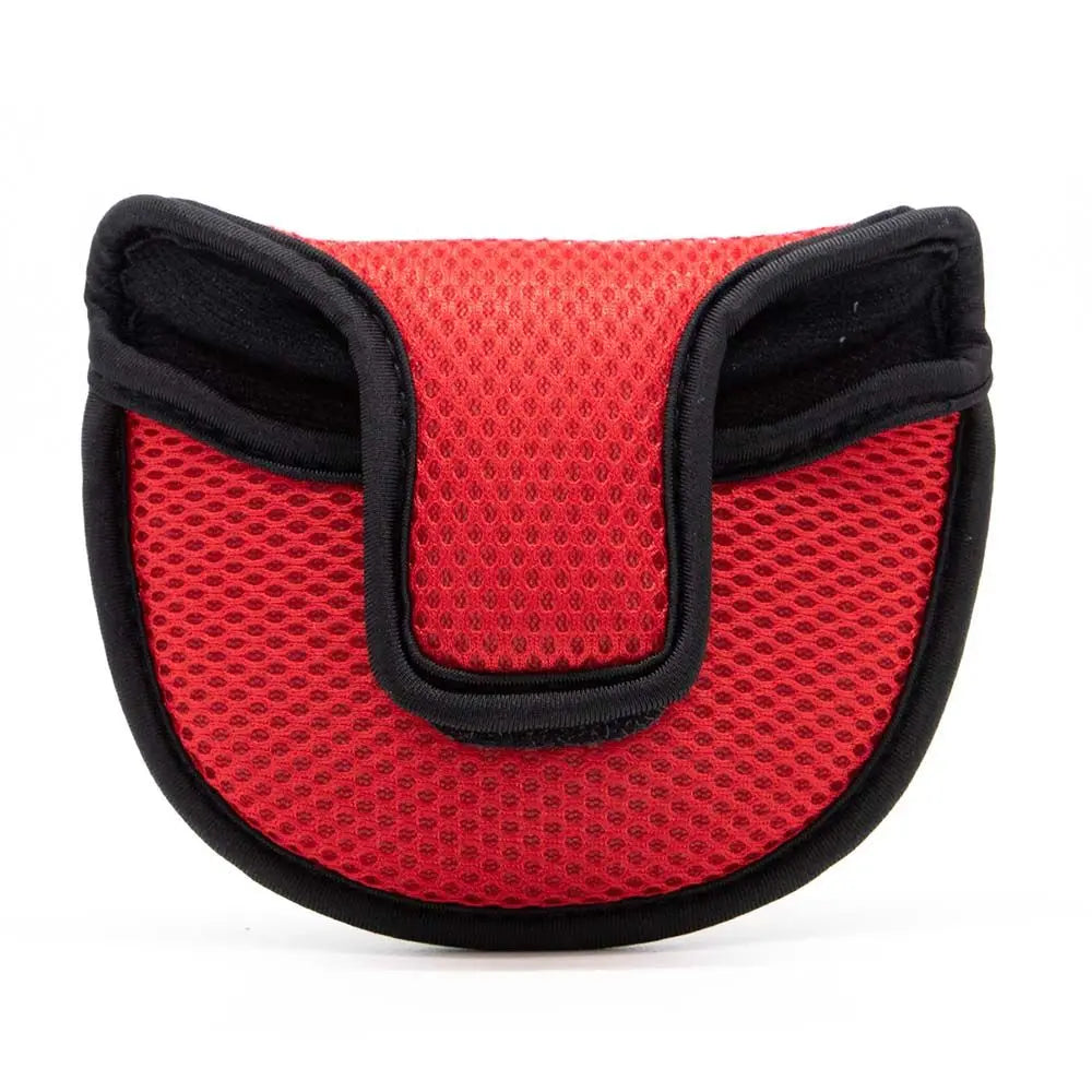 Golf Mallet Putter Headcover – Nylon Mesh Club Protector Putter Headcover PLUSH red