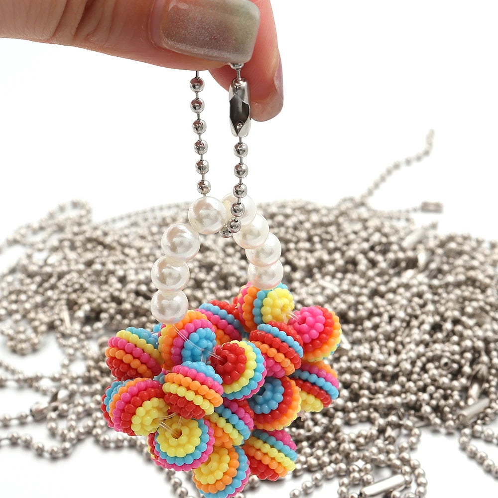 100pcs Rhodium Ball Bead Chains – Keychain & Jewelry Making Jewelry Chain Findings PLUSH