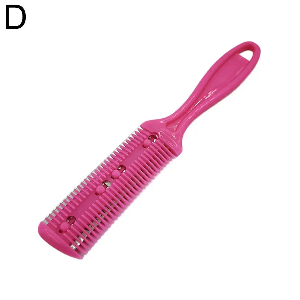Barber Hair Cutting Comb with Razor Blade | Thinning Trimmer Hair Cutting Comb PLUSH red