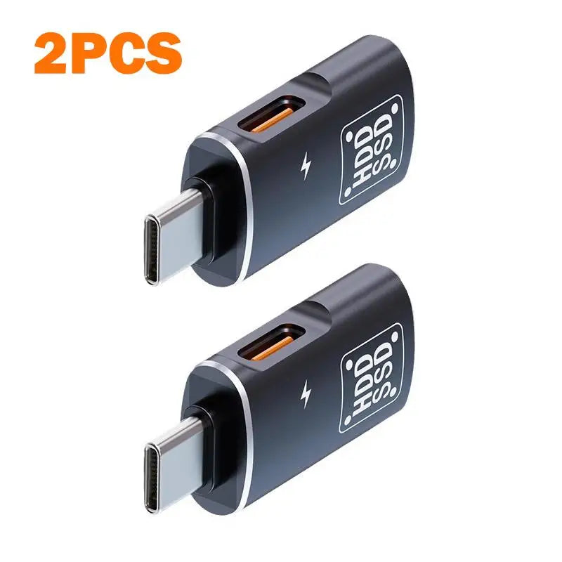 Type-C OTG Adapter 2-in-1 USB 2.0 Data Sync & Charging USB-C OTG Adapter PLUSH 2PCS Black
