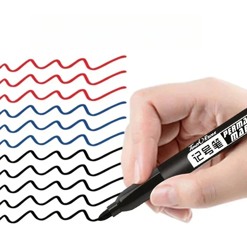 6-Pack Permanent Markers Fine & Broad Nib – Waterproof Ink Permanent Marker Set PLUSH