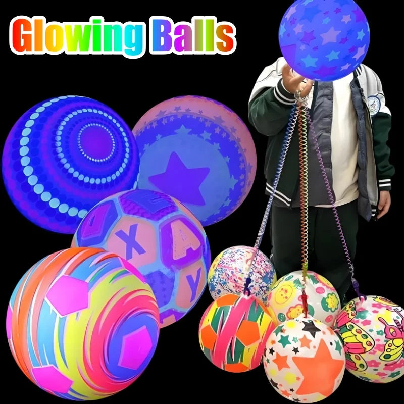 20cm LED Glow-in-the-Dark Inflatable Football – Kids Light-Up Ball LED Inflatable Ball PLUSH