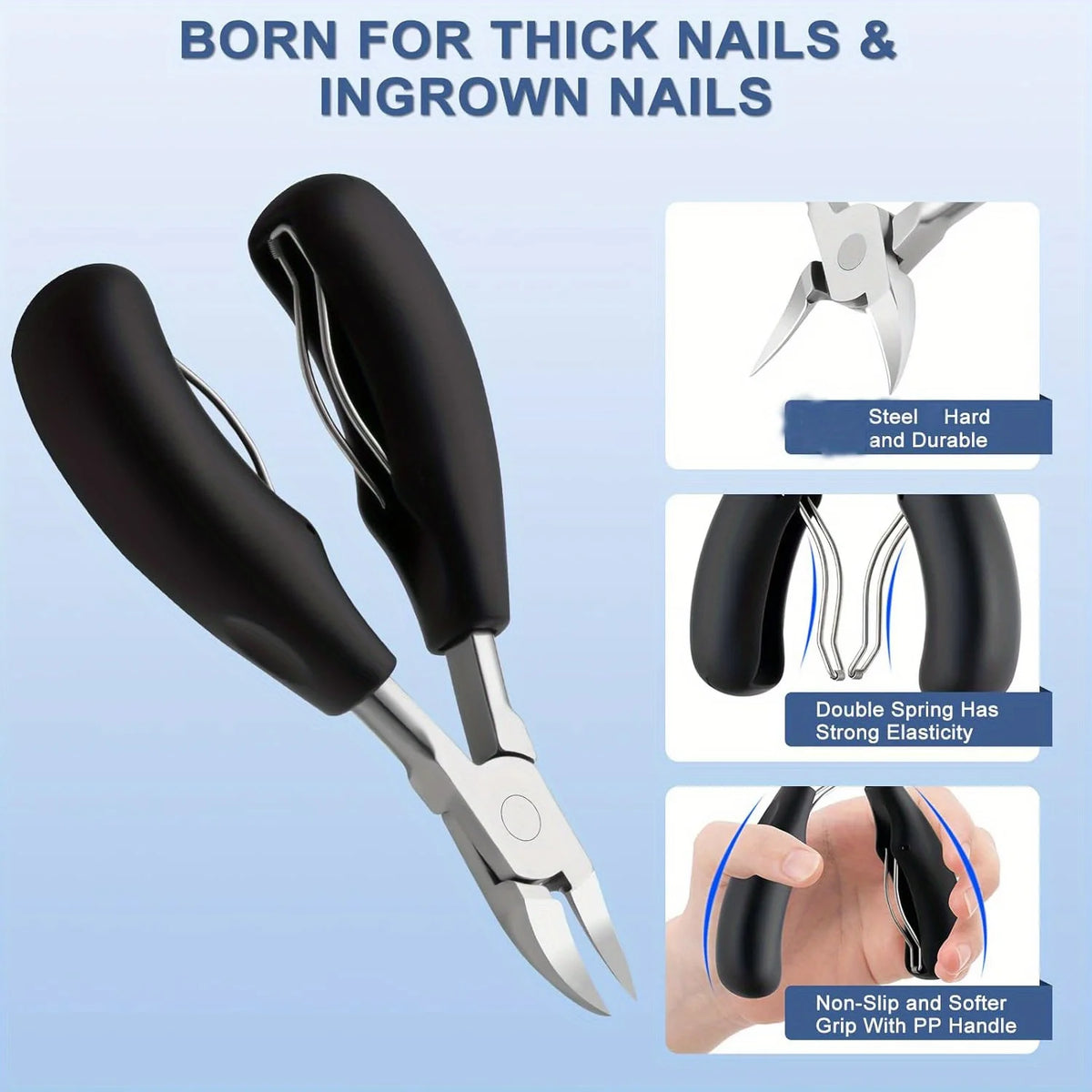 Ouriner Stainless Steel Toenail Clipper – Curved Blade Nail Clipper PLUSH